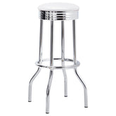 Coaster Theodore Upholstered Top Bar Stools White and Chrome (Set of 2) Model 2299W